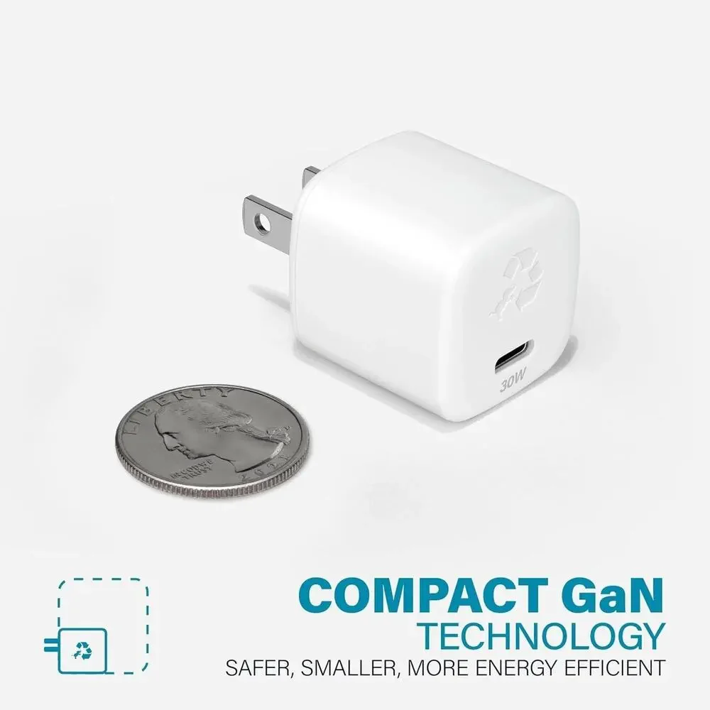 Nimble Wally SubNano 30W USB-C Wall Charger, PPS, Fast Charging Adapter, White